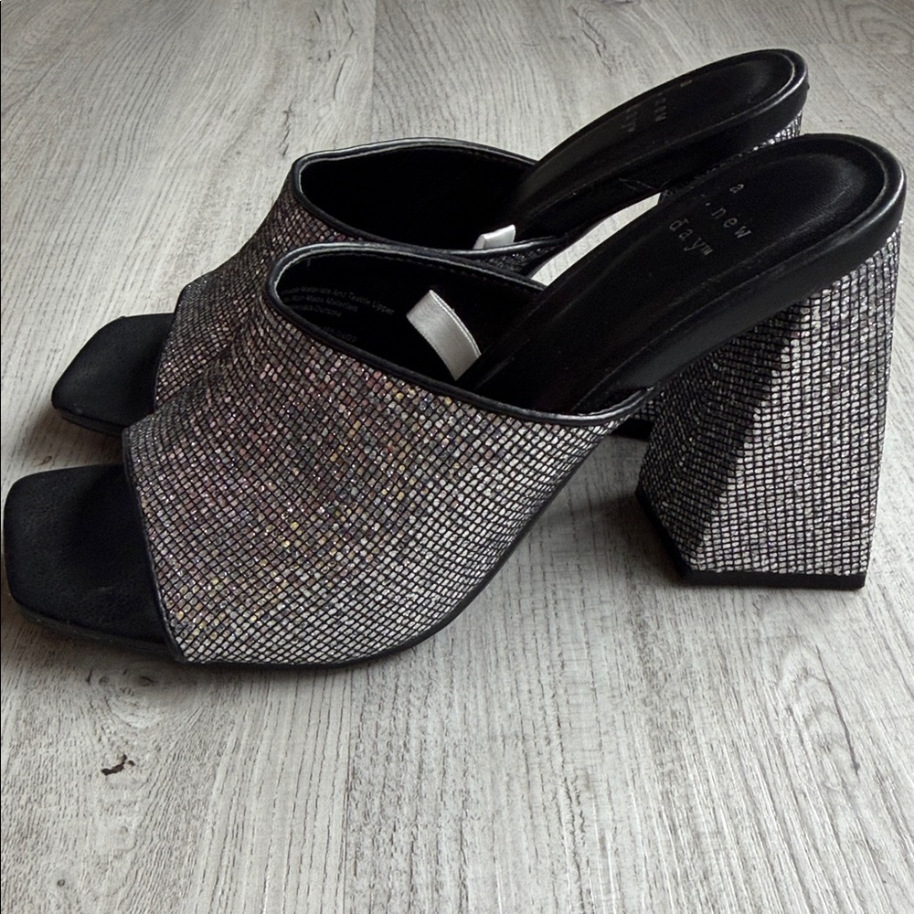 A New Day Women's Glittery Black Mules - Picture 4 of 9